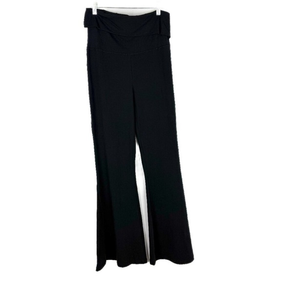 Aerie Offline OG Super Flare Foldover Hi-Rise Leggings Black Size Large L - Picture 2 of 12